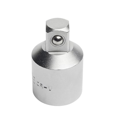 Ironside-overgang til top med 1/2" indvendig og 3/8" udvendig tilslutning, set skråt med firkantet top.