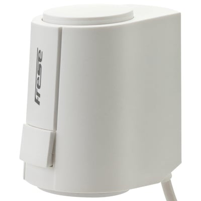 Frese Optima Compact aktuator i grå plast med 230V til on/off kontrol og en slaglængde på 5-5,5mm.