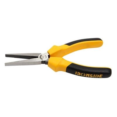 Ironside fladtang på 160 mm med åbne, flade kæber og gul-sorte 2-komponentgreb.