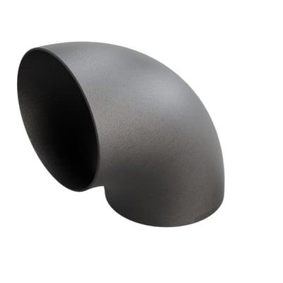 Indura 90° bøjning i P265GH stål med 457mm radius og 6,3mm tykkelse, EN10253-2 standard.