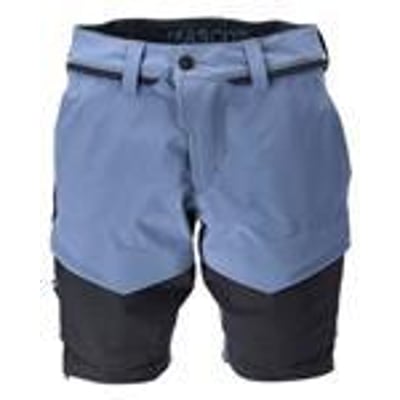 Mascot Customized 22149-605 shorts i stenblå og mørk marine, med fokus på design og farvekombination.