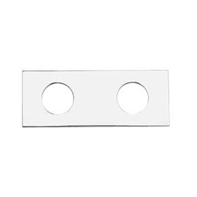 Vola 3002-16 dækplade i skinnende krom finish med to huller til armatur, 153 x 60 mm.