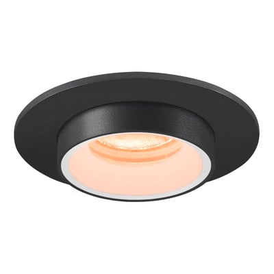 Set nedefra: sort SLV NUMINOS PROJECTOR XS indbygningsspot med 7W, 670lm, 2700K lys og 20 graders strålevinkel.