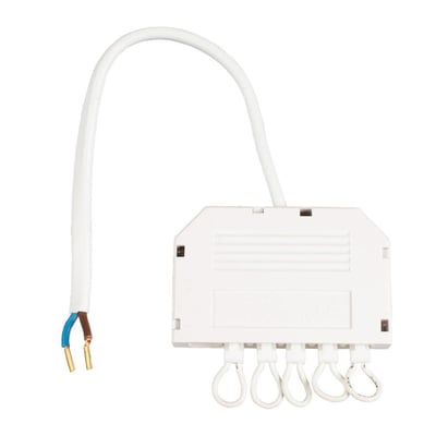 Scan Products 350mA fordelerboks til LED-lys, med hvidt kabel og tilslutningsender.