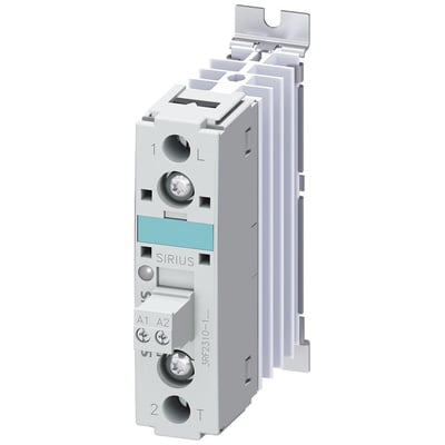 Siemens SIRIUS 3RF2 solid-state kontaktor med skrueklemmer og integreret køleplade, 1-faset, 10,5A, 24-230V.