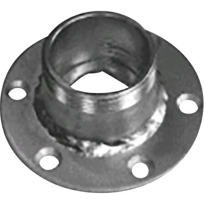 Jual tagkonsol adapter i metal med en diameter på 80 mm og fire monteringshuller i flangen.