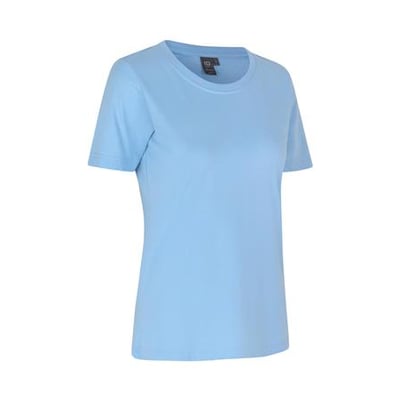 ID Identity T-shirt Pro dame i lys blå, størrelse XS, med rund hals og korte ærmer, vist forfra på hvid baggrund.