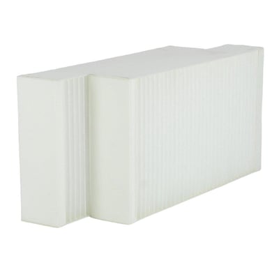 Standardfiltersæt til Dantherm HCV 300, bestående af et hvidt pollenfilter og et standardfilter, der måler 145x275x48mm.