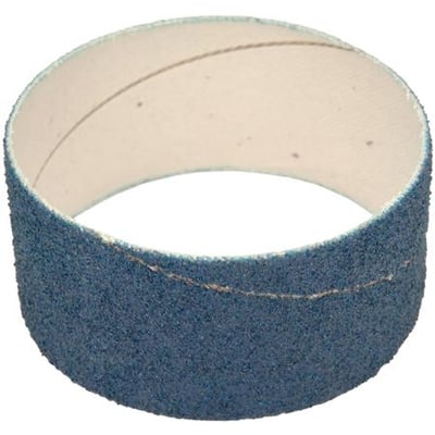 Tyrolit slibering Ø60x30 K120 ST/RF med blå zirconia korund korn og hvid lærredsbagside isoleret på hvid baggrund.