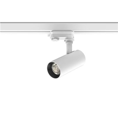 Hvid 20W tracklight til 3-faset skinne med indbygget CCT farveskifter og 40 graders spredningsvinkel.