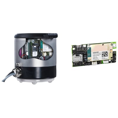 Siemens MAG8000 3G/UMTS kommunikationsmodul set i dens indkapsling og som printplade isoleret.