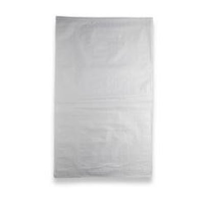 Hvid PP-sæk på 70 x 110 cm og 100 liter, vist fladt forfra med glat, rektangulær form.