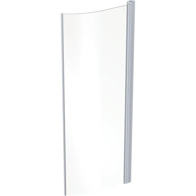 Contura Shower Space buet brusedør med frostet glas og slanke, sølvfarvede profiler, set forfra.