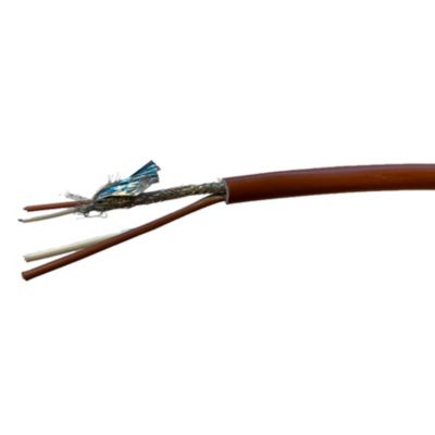 MTO Electric CTS kombikabel 2x1,5+1x2x0,34 i brun, UV-bestandig og skærmet udformning med afskåret ende, der viser indre kobberledere og isolering.