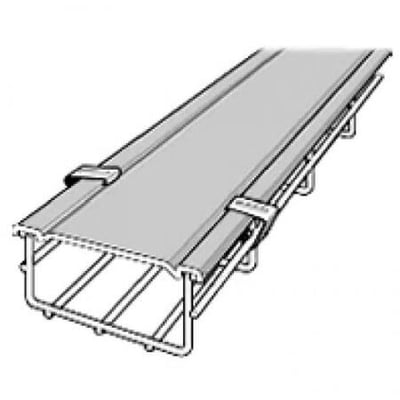 Legrand gitterbakkelåg CF 100-E i el-forzinket stål med clips til montering på en 2 meter lang gitterbakke.