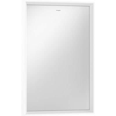 Hansgrohe Xarita E spejl, 500x700mm, med integreret LED-lys, hvid mat aluminiumsramme og infrarød sensor.