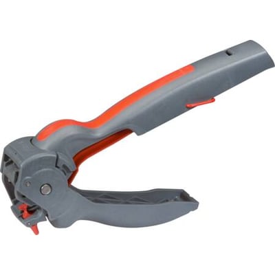 Legrand Starfix pressetang til 4-6 MM2 tyller på bånd med grå plasthåndtag og orange detaljer.