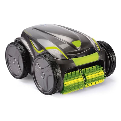 Swim & Fun Zodiac GV 5220 poolrobotstøvsuger i mørkegrå og limegrøn med store hjul og børster.