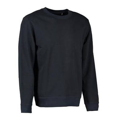 ID Identity navy økologisk sweatshirt i blød bomuldskvalitet med børstet inderside og ribkant ved hals, ærme og bund.