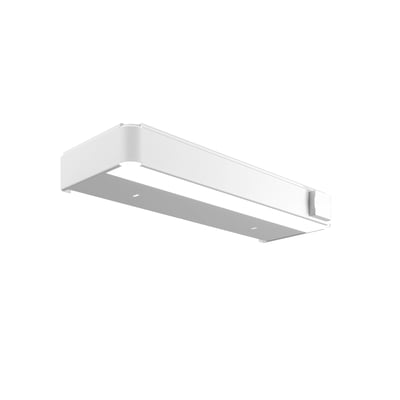 Svedbergs LED-belysning til skab i mathvid med udtag H, set skråt nedefra.