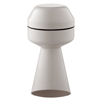 Grothe Urmet horn, 24V DC, IP43 klassificeret, egnet til indendørs og udendørs brug i lysegrå plast.