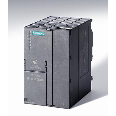 Siemens SIMATIC RS 485-IS Coupler til isolering mellem PROFIBUS DP og RS 485-IS segmenter med tydelige indikatorlys.