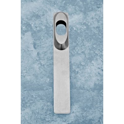 Assa Abloy smalt langskilt H 8, 32 x 230 mm, set forfra med en rund åbning øverst.