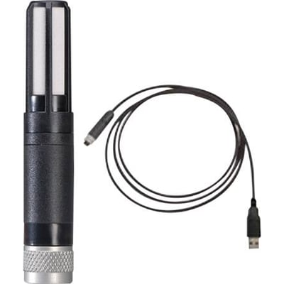 Elma Instruments Swema HC2S USB fugtprobe med sort kabel og USB-stik på hvid baggrund, ideel til PC-baseret fugtmåling.