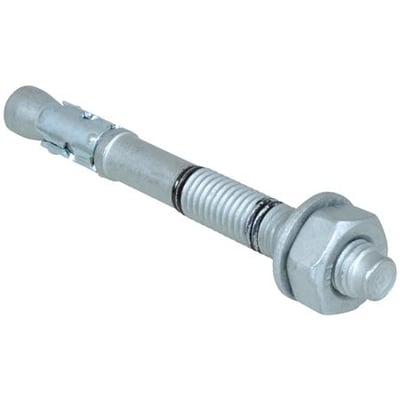 Walraven WTB1 gennemstiksanker i elforzinket udførelse med zinkflager, M12 og 120 mm, med gevind, møtrik og skive.