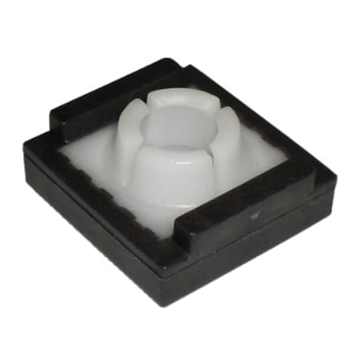 Hvid plast glideklods med sort firkantet base, designet til Boxer TS 3000 og TS 5000 dørpumper.