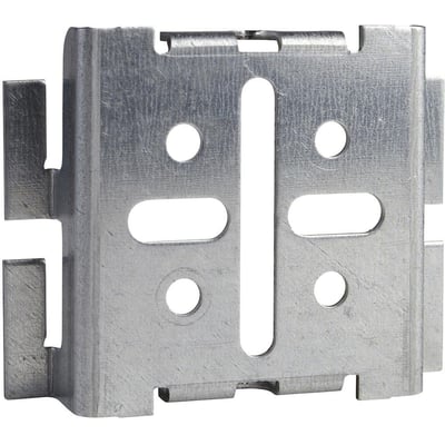 FZS vægbeslag/montageplade 72x90 mm i elforzinket stål med monteringshuller og clipsfunktion.