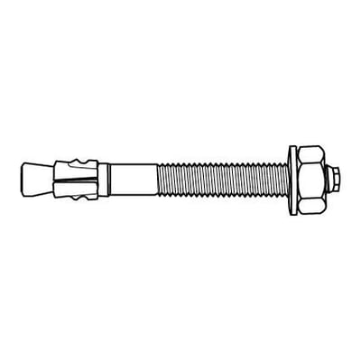 M16X125/3 Index betonanker til gennemstiksmontage, fremstillet i FZB stål med møtrik og skive.