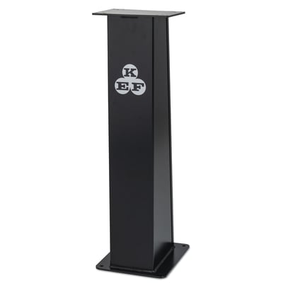 Scantool søjle til KEF Slibette 6N og 8N modeller i sort metal med KEF logo. Søjlen har en bred bundplade for stabilitet.