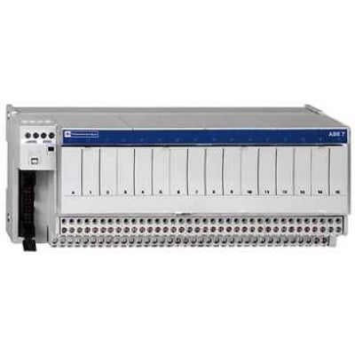 Schneider Electric udgangsinterface ABE7R16T230 med 16 relæudgange, 10mm bredt og designet til Advantys Telefast ABE7 systemer.