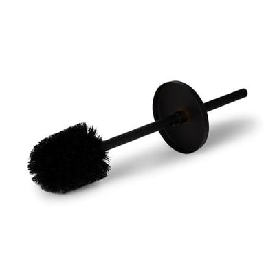 Sort Blue Label toiletbørste indsats med håndtag og holder, vist på en hvid baggrund.