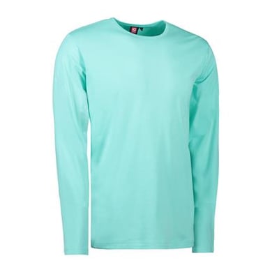 ID Identity langærmet T-shirt i mintgrøn, str. 2XL, lavet af blød antipilling interlock kvalitet med rund hals.