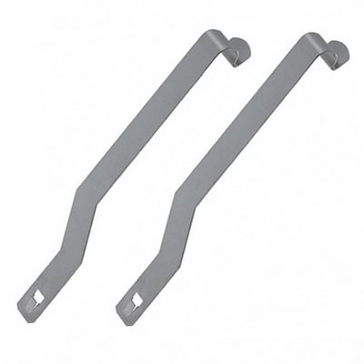 Omron holdeclips i metal, designet til fastgørelse af MK-relæer og PF*-AE-stikkontakter, vist på hvid baggrund.