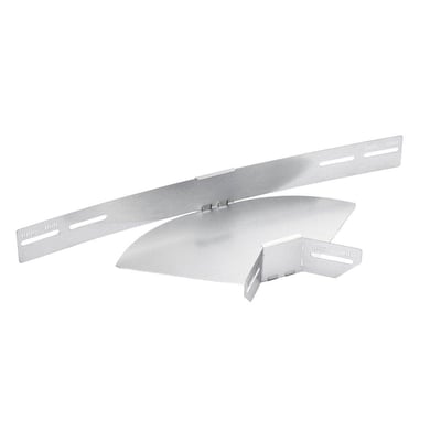 Lauritz Knudsen justerbart hjørne til kabelbakker, 60 x 200 mm, 1 mm tykkelse med Zinc+ overflade og monteringshuller.