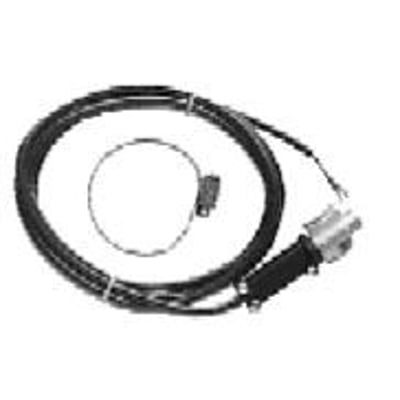 Bosch VF påspændingsføler med sort kabel og metalhus, inklusive et spændbånd til montering på et rør.