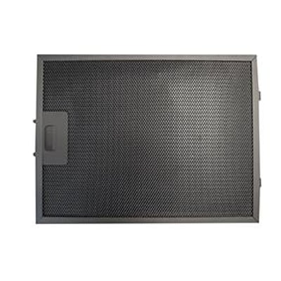Thermex kulfilter til Palermo, Metz Maxi og Metz Maxi Sky emhætter, måler 35,8 x 27,2 cm, set forfra med metalramme og perforeret overflade.