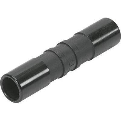 Festo indstiksben QSH-4 i sort plast, med et standard 2,5 mm nominelt mål og push/pull princip på hvid baggrund.