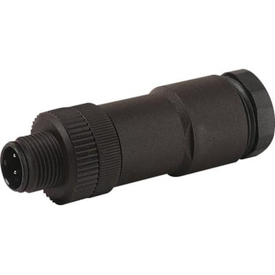 Murrelektronik M12 han stik, lige, 5-polet A-kodet med skrue terminaler og justerbar kabeldiameter.