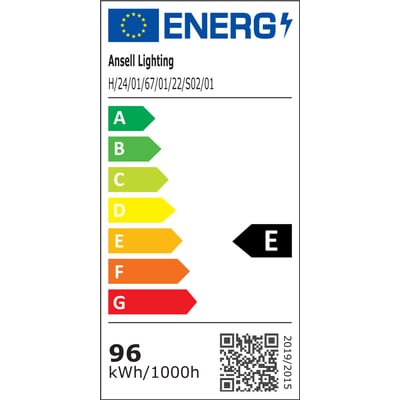 Energimærke for Ansell Lighting H-Cell LED bånd, klassificeret som D på en skala fra A-G.