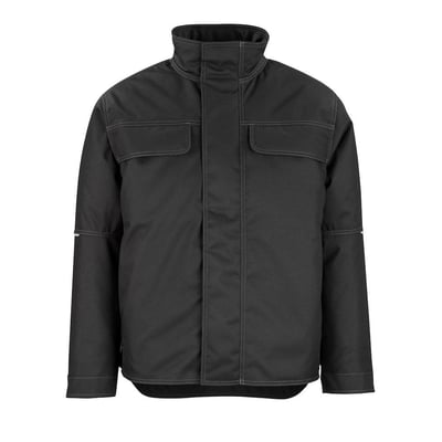 Sort Mascot Flint vinterjakke med quiltet fleecefor, vist i frontalprojektion med hvid baggrund.