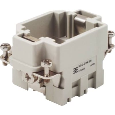 Weidmüller HDC industristik ramme i størrelse 3, designet til 2 moduler, med synlige skruer og mærkningsdetaljer på siden.