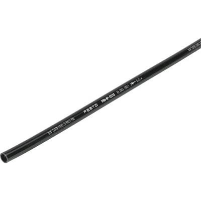 Festo trykluftslange PAN MF 4X0,75 i sort, med tydelig mærkning af 'Festo' og dimensioner på den sorte slange.