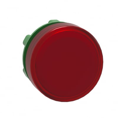 Schneider Electric ZB5AV043E lampehoved i rød plast med 22mm diameter, designet til skiltning.