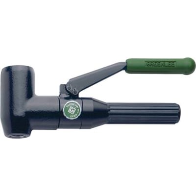 Klauke Quick Draw 90™ hydraulisk stansemaskine i sort metal med grønt håndtag og betjeningsindikator.