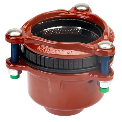 Georg Fischer Multi/Joint kobling, 192-232mm, med 1.1/4" gevind og EPDM pakning, PN16 trykklasse.