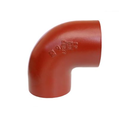 Preis & Co SML bøjning 50mm x 88gr i rødbrun farve med DIN EN877 certificering indgraveret.